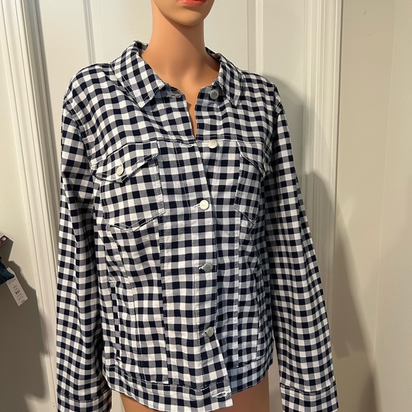 Kim Rogers Womens Navy/White 2XL Jean Jacket - Brand New/w/tags - Picture 4 of 11